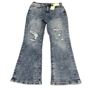 a.n.a High Rise Cropped Flare Distressed Jeans Pants Size 10